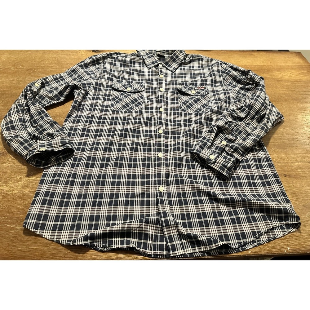 Enyce & Sean Combs Co Shirt Mens 4x Blur Plaid Pockets Long Sleeve Hip Hop Y2K